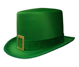 St. Patrick's Day Leprechaun Green Satin Top Hat Adult Costume Cap 2 Pack Set