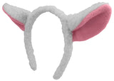 Unisex Lamb Ears Headband and Tail Accessory Set, White, One Size