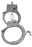 Nicky Bigs Novelties Silver Metal Handcuffs Halloween Costume Prop - Rhinestones Gems - Hand Cuffs Accessory