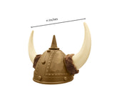 Adult Nordic Viking Barbarian Helmet with Faux Fur Horns Costume Accessory