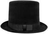 Wool Felt Costume Top Hat - Deluxe High Crown Tall Top Hat for Adults - Dress Up Accessory for Roaring 20s Party, Magician, Circus Ringmaster, Steampunk & Victorian Era Costumes