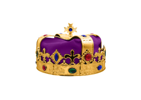 Adult Royal King Crown Queen Regal Jeweled Gold Hat Halloween Wiseman Costume Accessory