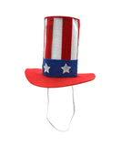 Mini Felt Patriotic Tall Uncle Sam USA Top Hat 4th of July Costume Accessory