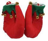 Unisex Adult Red and Green Elf Shoes Jingle Bells Christmas Costume Accessory