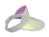 Tennis Beach Iridescent Mirrored Plastic Sun Vegas Golf Casino Visor Hat Qty 24