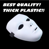 Nicky Bigs Novelties Adult Blank White Male Full Mask Plain Thick Plastic Masquerade Face Masks Cosplay Halloween Costume