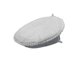 Womens White Sequin Captain Bride Hat Gem Crown Wedding Bachelorette Accessory