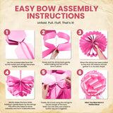 Giant Pink Ribbon Car Bow Graduation Decoration Sweet 16 Birthday Party Gift Set