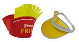 Nicky Bigs Novelties Clear Plastic Visor Hat and French Fries Hat Food Vendor Costume Accessories Red/Yellow