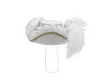 Womens Small Mini Buccaneer Pirate Tricorn Hat Faux Feathers Halloween Costume