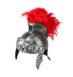 Medieval Knight Roman Helmet with Faux Feathers And Spear Prop Legion Centurion Gladiator Costume Warrior Accessories