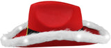 Unisex Light Up LED Red & White Santa Claus Christmas Cowboy Hat Western Costume