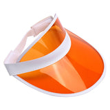 Retro Tennis Beach Plastic Sun Visors Hats, (Pack of 12), Clear, One Size