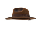 Burned Tattered Brown Fedora Hat Horror Scary Nightmare Dream Costume Accessory