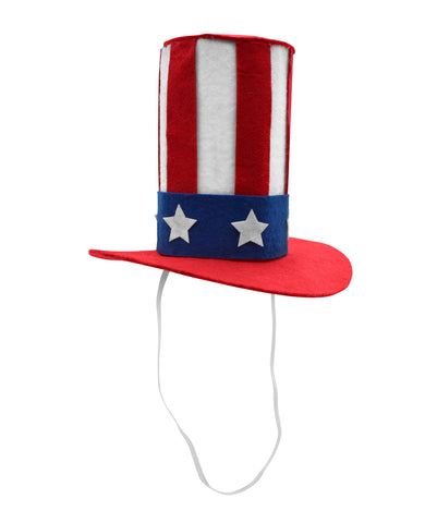 Mini Felt Patriotic Tall Uncle Sam USA Top Hat 4th of July Costume Accessory