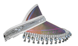 Tennis Beach Golf Festival Iridescent Jeweled Mirrored Plastic Sun Visor Hat