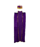 Unisex Adult Royal King Queen Velveteen Robe and Jeweled Crown Costume Accessory Set