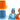 Adult Tall Satin Top Hats Costume Set, Blue Orange One Size