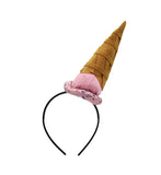 Unisex Mini Food Vendor Ice Cream Cone on Headband Parlor Costume Party Supplies