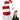 Adult White Red Long Striped Light Up Ball Santa Claus Elf Stocking Cap Hat
