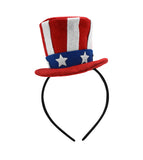 4th of July Mini Uncle Sam USA Patriotic Top Hat On Headband Costume Accessory