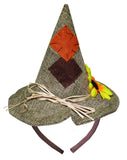 Unisex Adults Mini Scarecrow Hat On Headband Flower Halloween Costume Accessory