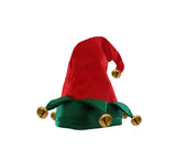 Unisex Adult Red Green Elf Hat with Giant Jingle Bells Holiday Costume Accessory