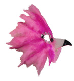 Womens Masquerade Pink Flamingo Mask Feather Adult Mardi Gras Costume Accessory