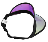 Tennis Beach Iridescent Mirrored Plastic Sun Vegas Golf Casino Visor Hat Qty 12