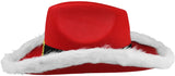 Unisex Light Up LED Red & White Santa Claus Christmas Cowboy Hat Western Costume