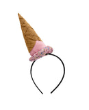 Unisex Mini Food Vendor Ice Cream Cone on Headband Parlor Costume Party Supplies