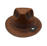 Burned Tattered Brown Fedora Hat Horror Scary Nightmare Dream Costume Accessory