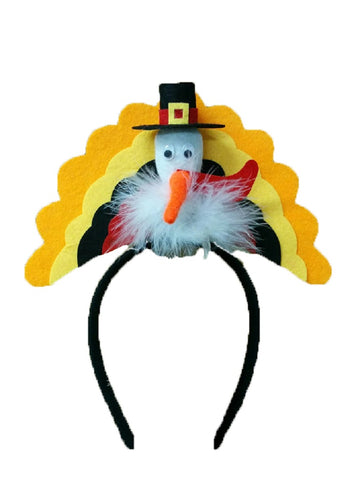 Nicky Bigs Novelties Thanksgiving Pilgrim Turkey Trot Headband, Multicolor, One Size