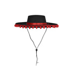 Adult Cosplay Matador Hat Red Poms Bullfighter Mariachi Cap Costume Accessory