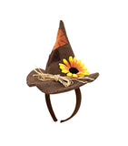 Unisex Adults Mini Scarecrow Hat On Headband Flower Halloween Costume Accessory