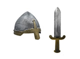 Medieval Viking Crusader Knight Helmet and Medieval Dagger Costume Prop