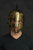 Medieval Knight Greek Spartan Helmet Costume Gold Gladiator Warrior Roman Helmets With Folding Face Mask