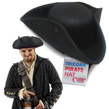 Nicky Bigs Novelties Adult Colonial Tricorn Pirate Hat - 3 Cornered Cocked Cap For Cosplay Halloween Costume Accessory