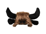 Adult Furry Bison Buffalo Hat Soft Horns Ears Fluffy Animal Costume Accessory