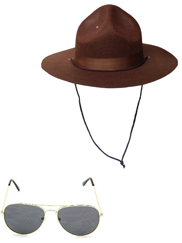 Super State Highway Patrol Trooper Mountie Hat Aviators Costume Kit