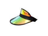 Tennis Beach Iridescent Mirrored Plastic Sun Vegas Golf Casino Visor Hat Qty 12