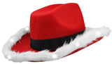 Unisex Light Up LED Red & White Santa Claus Christmas Cowboy Hat Western Costume