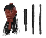 Voodoo Shrunken Head Medicine Man Staff Witch Stick Cosplay Adult Costume Prop