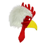 Adult Fuzzy Chicken Hat With Gizzard Rooster Hat Mask Costume Accessory One Size