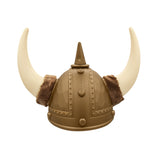 Adult Nordic Viking Barbarian Helmet with Faux Fur Horns Costume Accessory