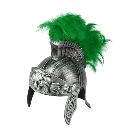 Nicky Bigs Novelties Adult Roman Helmet With Red Fake Feather Plume Greek Gladiator Costume Helmets Trojan Legion Helmet