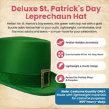 Unisex Adult Saint Patrick's Day Irish Leprechaun Green Top Hat with Buckle