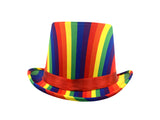 Adult Rainbow Striped Top Hat Pride Magician Festival Parade Costume Accessory