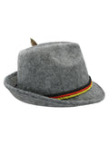 German Alpine Oktoberfest Hat with Feather, (Pack of 6) Gray, One Size