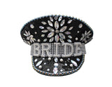 Womens Sequin Bling Bride Captain Hat Sailor Bridal Festival Costume Accessory